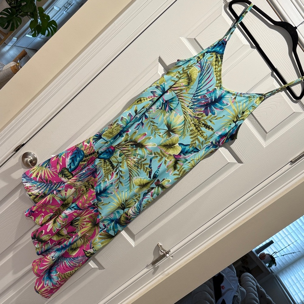 Tommy Bahama Tropical Print Sleeveless Dress Sz XL